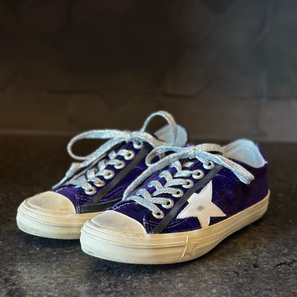 Purple Sneakers with Star Design
